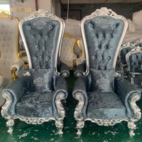Chaise de mariage royale à dossier haut, vente chaude, pas chère, chaise de mariage de luxe, trône royal pour le marié et la mariée