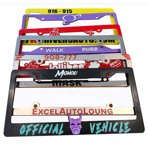 Vente en gros de cadres de plaque d'immatriculation de voiture en acier inoxydable de norme américaine, logo personnalisé, support de plaque d'immatriculation personnalisé - Product Image 1