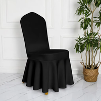 Housse de chaise en spandex à couche d'air 480g de qualité supérieure avec jupe plissée, linge de siège de banquet de luxe en gros pour hôtels et mariages