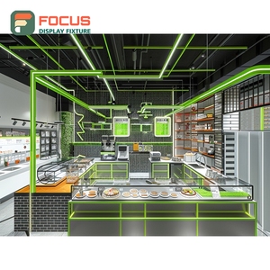 Custom Coffee Display <b>Rack</b> Open Shelf Syrup Bottle Area Oak Veneer Cafe Merchandise Display <b>Rack</b> - Product Image 2