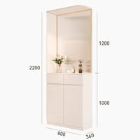 Moderner Holzpaneel-Eckschrank mit Integriertem Glasschirm und Schuhhocker für Wohnzimmer, Küche, Aufbewahrung, Wohnmöbel