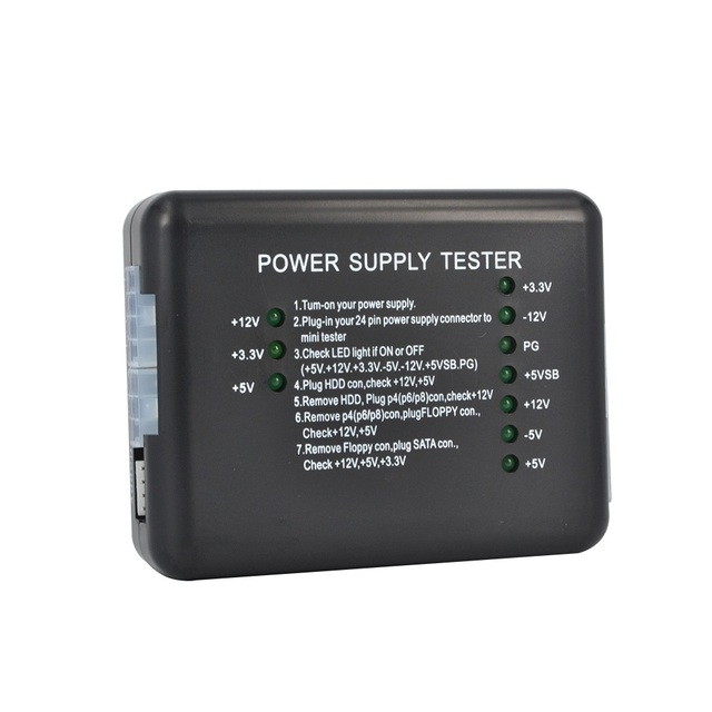 XINGQIU JC1 20/24 Pin PSU ATX SATA HDD Power Supply Tester Checker Meter Measuring LED Indication Diagnostic Tool for PC