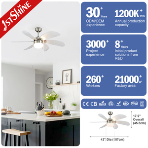 1stshine Ceiling Fan <strong>Light</strong> Hot Selling 3 Speeds <strong>Pull</strong> Chain Switch Classic Decorative Ceiling Fan - Product Image 3
