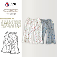 Pantalon pour bébé fille Angou 6M-4Y, pantalon décontracté en coton imprimé à volants et évasé pour l'automne