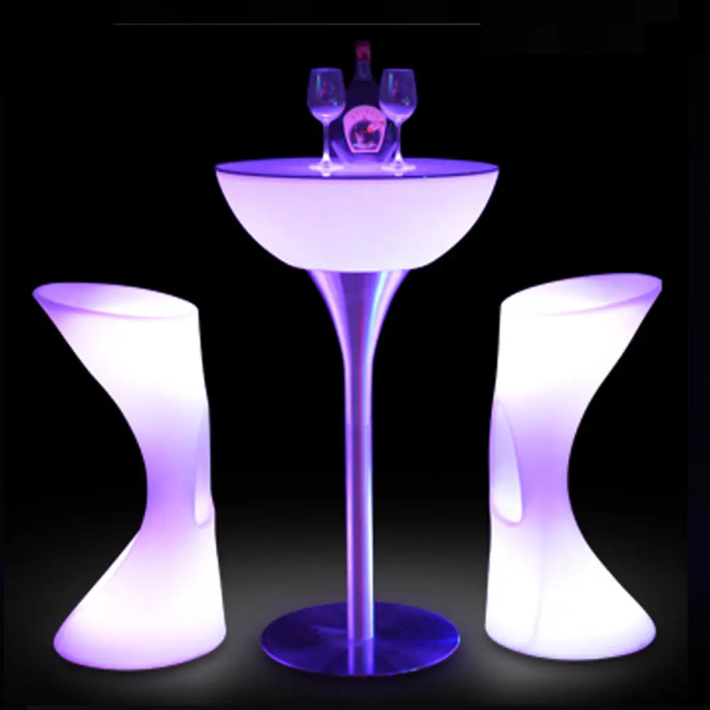 Glowing nightclub furniture illuminated led bar table