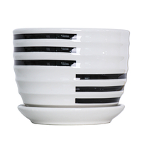 Pot de fleurs en céramique de terre cuite chinoise sculpté à la main pour la décoration de jardin intérieur/extérieur, écologique, durable, petit, mini, avec drainage