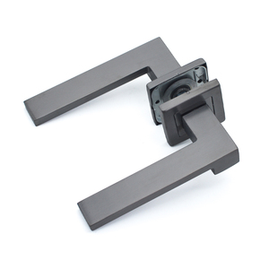 ด้ามจับประตูสี่เหลี่ยมลายกุหลาบด้ามจับประตูสแตนเลสสตีลสีเทา - Product Image 5