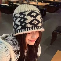 Bonnet d'hiver unisexe en acrylique jacquard côtelé réversible, tricoté, avec logo brodé personnalisé, pour homme, vente en gros
