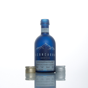 Logo stampato serigrafato personalizzato <span class=keywords><strong>colore</strong></span> blu spruzzato 50ml di liquore extra di pietra focaia liquore <span class=keywords><strong>gin</strong></span> vodka bottiglia di vetro di whisky con tappo - Product Image 4