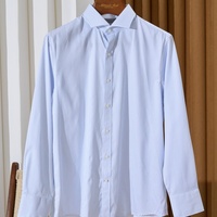 Kemeja Pria Bisnis Kasual Bergaris Bernapas Slim Fit Lengan Panjang Katun Oxford Formal Berkualitas Tinggi Mewah Grosir