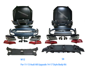 ชุดแต่งคุณภาพสูงสำหรับ Audi A8 D4 รุ่นปี 11-13 อัพเกรดเป็นรุ่นปี 17 สไตล์ <span class=keywords><strong>W12</strong></span> หรือ S8 กันชนหน้า-หลัง ไฟหน้า ไฟท้าย ฝากระโปรงท้าย - Product Image 1