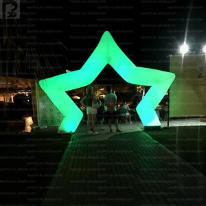 Arco inflable personalizado con luces RGB que cambian de color, modelo de estrella de cinco puntas para entrada a festivales/carnavales/fiestas/bodas/eventos - Product Image 3