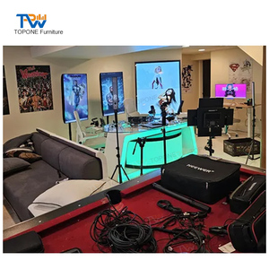 Tavolo Console Moderno di Lusso con Illuminazione LED per Trasmissioni, Scrivania per Notiziari TV, Arredamento per <span class=keywords><strong>Studio</strong></span> Televisivo in Materiale Legno - Product Image 5