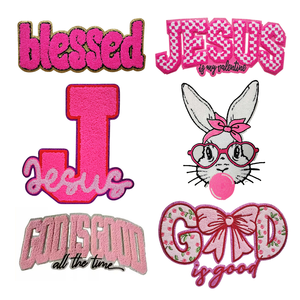 Achieve Zero Errors In Sample Testing Overlock Edge Flower Chenille Embroidered Iron On Letter Broder 3D Logo Chenille Patches - Product Image 5