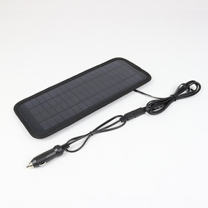 Chargeur solaire monocristallin portable 5W 12V USB Type A 1 port pour voiture avec surveillance de la tension de charge pour batteries standard - Product Image 1