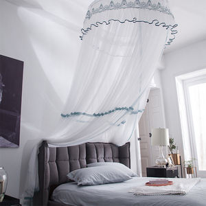 Bianco personalizzato di colore poliestere piazza baldacchino decorazione camera da letto king size letto zanzariera