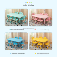 Ensemble de bureau d'étude pour enfants de forme ronde verte, table d'activités pour enfants en plastique de haute qualité pour la maternelle