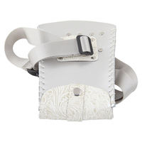 Shernbao SB-101 Étui en cuir blanc pour outils de toilettage pour animaux de compagnie, ciseaux, peignes, sac pour chien, chat, salon, accessoires de coiffure professionnels