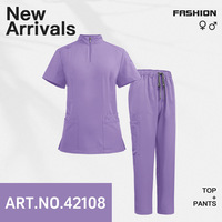 Seragam Medis Merek Rumah Sakit, Seragam Pasien, Kerah Ritsleting, Unisex, Seragam Medis Wanita, Bahan Rumah Sakit untuk Seragam 42108