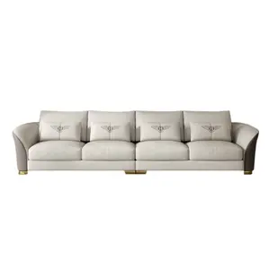 Hochwertige weiße Luxus möbel Couch drei Sofa Luxus Sofa Set Möbel Leder