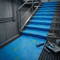 Feutre de protection auto-adhésif imperméable bleu pour peintre, travaux de construction et rénovation