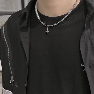 VAF 43 + 5เซนติเมตรมุกลูกปัดข้ามจี้สร้อยคอผู้ชายสแตนเลส - Product Image 6