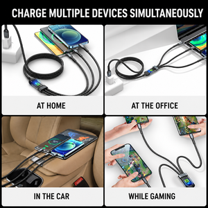 SUNGUY Cable de Carga Rápida 3 en 1 de Nailon Trenzado de 100W 5A Tipo C, Cable de Alimentación USB C para Teléfono, Laptop y Uso en el Automóvil - Product Image 5