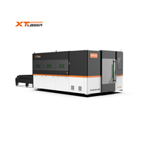 Machine de découpe de métal laser à fibre de tôle d'acier en aluminium de fer CNC fermée de 3000mm * 1500mm