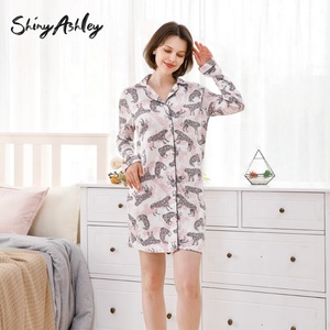 ShinyAshley abito <span class=keywords><strong>da</strong></span> <span class=keywords><strong>notte</strong></span> con stampa Lounge pigiama estivo di spugna francese <span class=keywords><strong>camicia</strong></span> <span class=keywords><strong>da</strong></span> <span class=keywords><strong>notte</strong></span> in <span class=keywords><strong>viscosa</strong></span> - Product Image 5