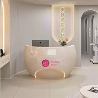 Comptoir de réception moderne en fibre de verre Yicheng Beauty, petit comptoir d'accueil, bar en arc pour salon, idéal pour centres commerciaux et salles de sport