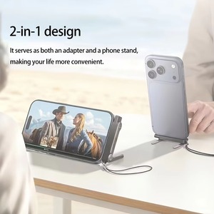 2-in-1 Type-C Fast Charging Adapter with Multi-angle Foldable <b>Stand</b> Portable Fast Charge Connector Type-C adapter for Phones - Product Image 3