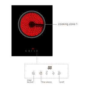 Cocina de cerámica <span class=keywords><strong>Vitro</strong></span> con control de halógeno de zona infrarroja eléctrica única - Product Image 2