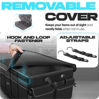 Organisateur de coffre de voiture pliable en Oxford 600D, multi-compartiments, avec sangles de fixation, OEM ODM, vente en gros