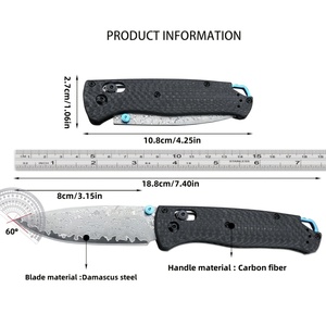 Couteaux pliants de camping durables, personnalisables, avec support OEM, vente en gros en vrac, lame CPM-154, manche en fibre de carbone pour DIY EDC - Product Image 6