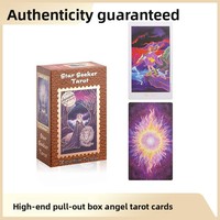 Cartes de tarot Angel authentiques, en papier, avec boîte gaufrée or, 7 x 12 pouces, édition anglaise originale