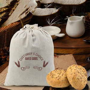 Sacs de rangement à cordon pour pain en gros pour fabricants, emballage alimentaire personnalisé, sac anti-poussière à cordon pour pain, réutilisable - Product Image 1