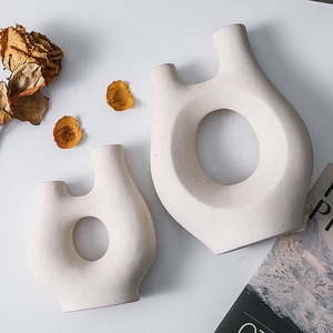 <span class=keywords><strong>Vaso</strong></span> in Ceramica Nordico con Smalto Metallizzato a Macchie su Base Bianca, Portafiori Secchi e Decorazione Idroponica - Product Image 4