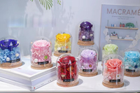 Rose éternelle de luxe de qualité supérieure du Yunnan, faite à la main, sous cloche en verre, avec logo personnalisé, idéale pour la Saint-Valentin