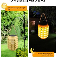 Lampe d'éclairage LED portable d'extérieur Lustre à flamme chaude avec motif papillon pour décoration de cour Lampe solaire de camping