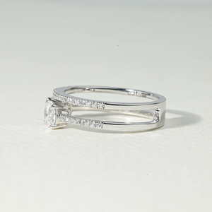 Anillo de compromiso de lujo con diamantes de laboratorio Toi Et Moi de 1.35 ct, corte pera y corte ovalado, diamantes creados en laboratorio E VS, diseño ajustable - Product Image 4