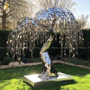 Sculpture en <span class=keywords><strong>saule</strong></span> abstraite personnalisée en acier inoxydable d'art moderne pour la décoration extérieure - Product Image 4