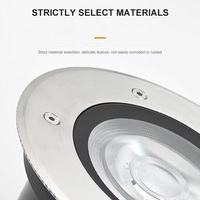 مصباح أرضي دائري LED بجهد 220 فولت تيار متردد/24 فولت تيار مستمر، غطاء ألومنيوم COB، مقاوم للماء IP67، ضوء أبيض دافئ 3500 كلفن، مع تحكم عن بعد، للتركيب تحت الأرض