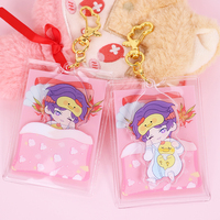 Porte-clés en acrylique PVC personnalisé, étui de protection, porte-clés suspendu en plastique, dessin animé, porte-clés rotatif en acrylique, mignon