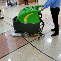 Machine de nettoyage de sol électrique autoportée, balayeuse-sécheuse à double brosse, eau froide, certifiée CE pour hôtel, école, bureau, atelier