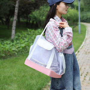 Wholesale Nylon Pet <b>Backpack</b> Fashion Crossbody <b>Cat</b> Handbag with Transparent Space Cover Pet Carriers for Dogs - Product Image 4
