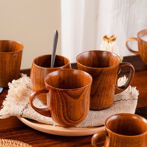 Tasse à thé en <span class=keywords><strong>bois</strong></span> rustique japonaise faite à la main, design classique, tasse à café pour café, eau, thé, <span class=keywords><strong>bois</strong></span> massif, tasse à vin, tasse à bière - Product Image 3
