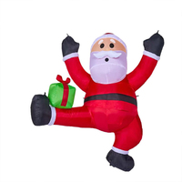 Père Noël gonflable en polyester personnalisé pour Noël, décorations gonflables en gros pour les fêtes en plein air dans le jardin