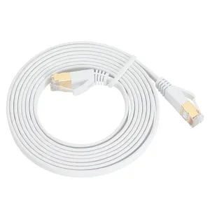 كابل شبكة كمبيوتر VCOM مسطح SSTP Cat7 نحاسي 32AWG Ethernet RJ45