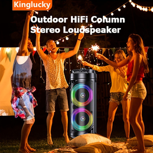 Kinglucky cs6605 Kép 6.5 ''Bass Loa Với Ánh Sáng LED Karaoke Loa Thiết Lập Bao Gồm Micro Xách Tay Màu Xanh Răng Loa - Product Image 4