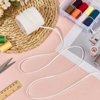 Cordon élastique plat en nylon et spandex blanc de 5 mm, souple et extensible, en rouleau pour couture, artisanat, bijoux, macramé, nœuds, perlage, bricolage, 20 verges